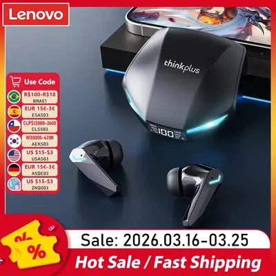 새로운 Lenovo XT53 무선 업그레이드 Bluetooth 5.4 이어폰 LED 디지털 디스플레이 방수 헤드폰 낮은 대기 시간 게임용 이어 버드